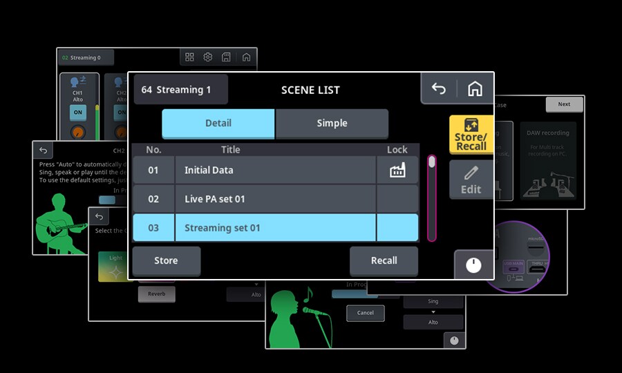 Yamaha URX44V: Quick Setup Changes with Scene Recall